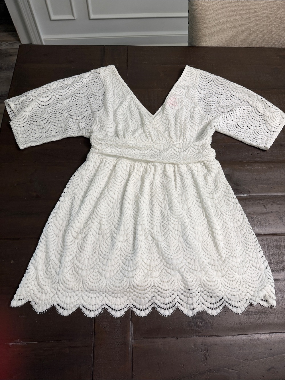 Lilly Pulitzer White Lace V-Neck Short Romper Dress